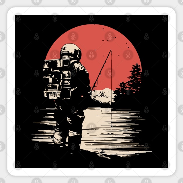 Cosmic Catch Astronaut Fishing Sticker by TuncGK